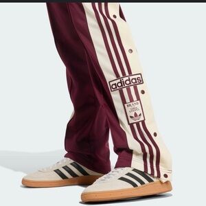 Adidas Originals Adibreak Snap off Red Currant 3 Stripe Track Pants